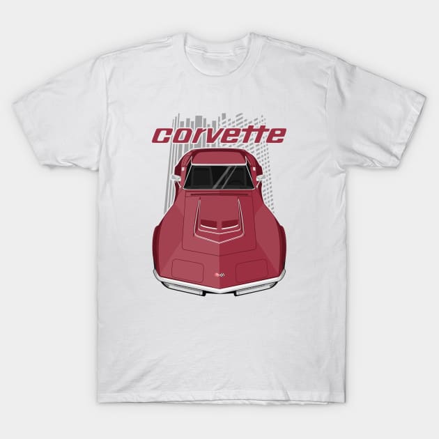 Corvette C3 - Maroon T-Shirt by V8social